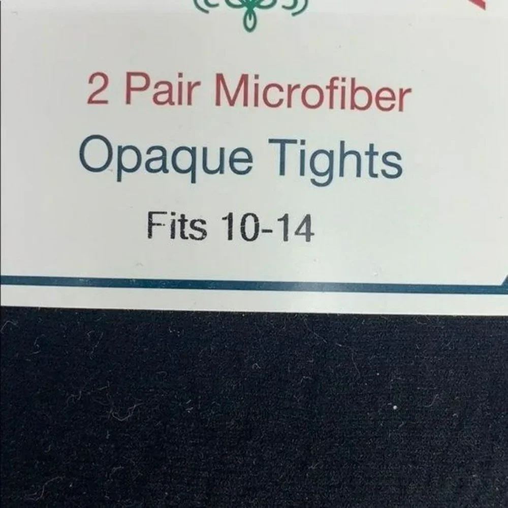 Copper Key 2 Pair Opaque Black Tights Girls‎ Size 10-14